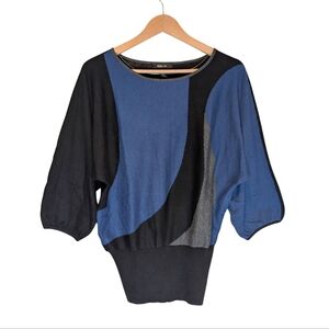 New Style & Co. Women's Small blouse Blue & Black Top